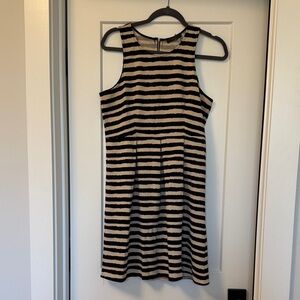 THML Black and Tan Striped Sleeveless Dress